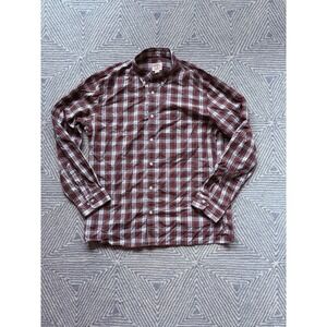 Brooks Brothers Red Fleece Long Sleeve Button Shirt - Red/White/Black - XXL